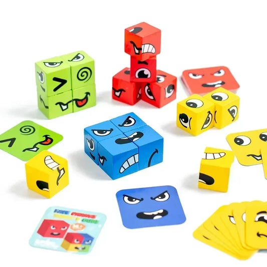 Children's Face Changing Expressions Building Blocks