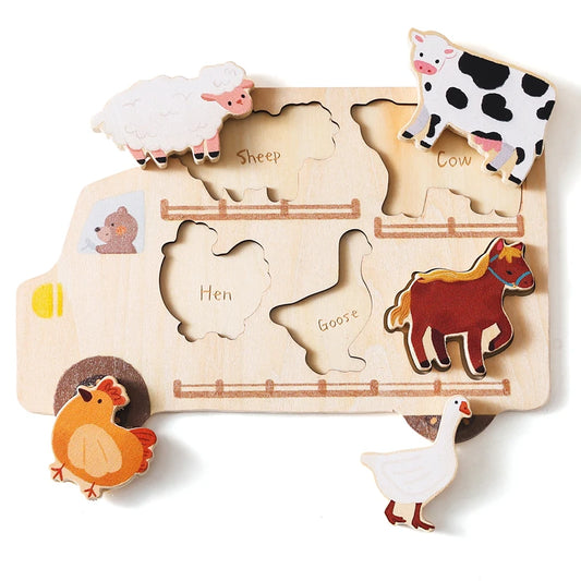 Car & Farm Animal 3D Wooden Puzzle