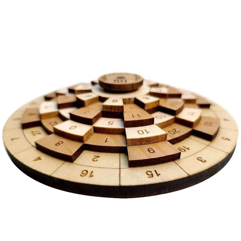 Turntable Wooden Number Puzzle IQ