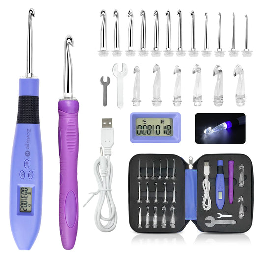 Electric LED Crochet Hook Set