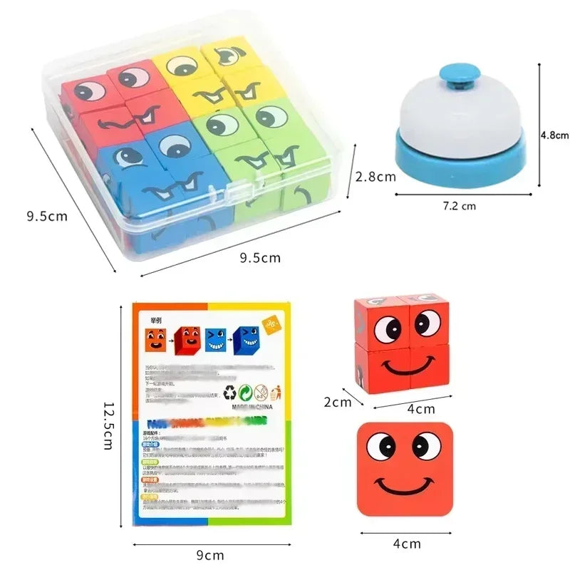 Children's Face Changing Expressions Building Blocks