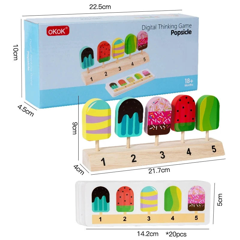 Wooden Fruit Candy Ice Cream Matching Game