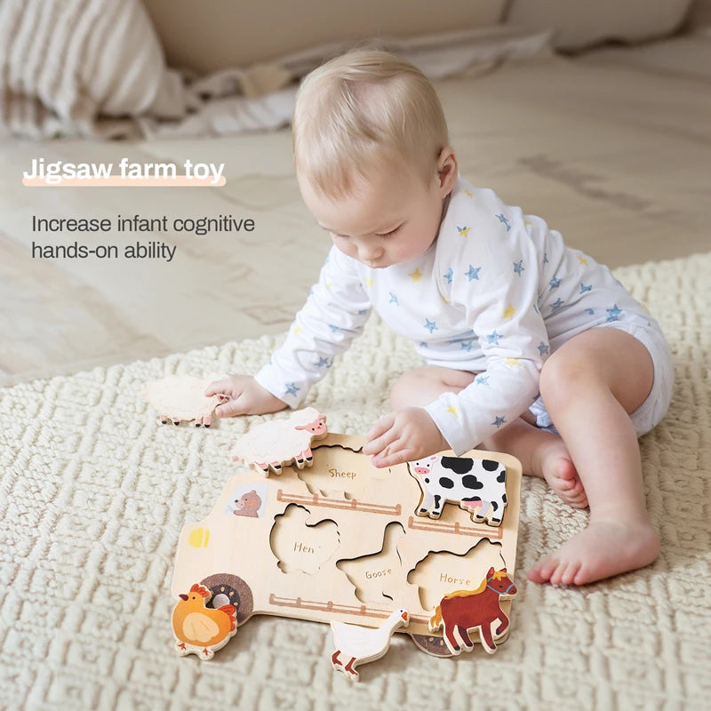 Car & Farm Animal 3D Wooden Puzzle
