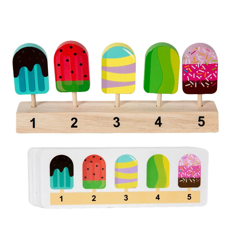 Wooden Fruit Candy Ice Cream Matching Game