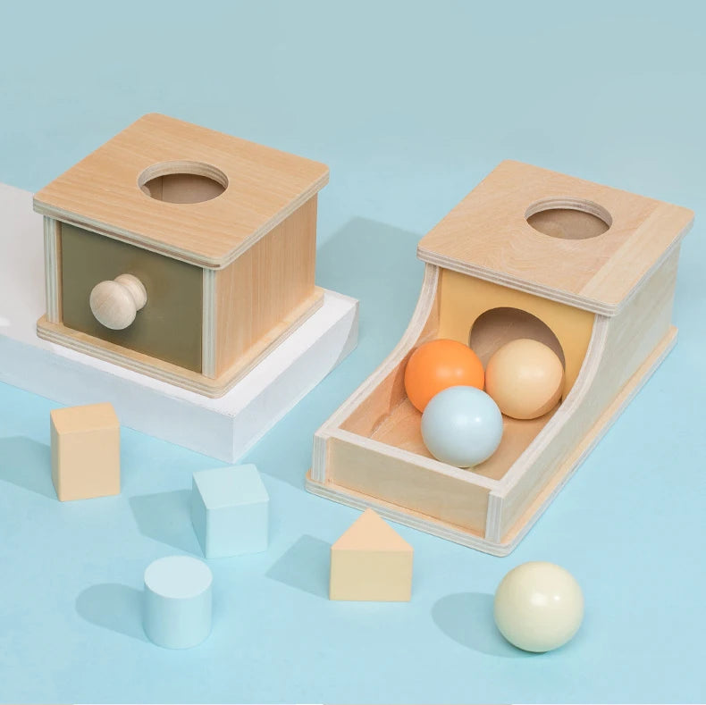 Montessori Macaroon Color Spinning Coin Box