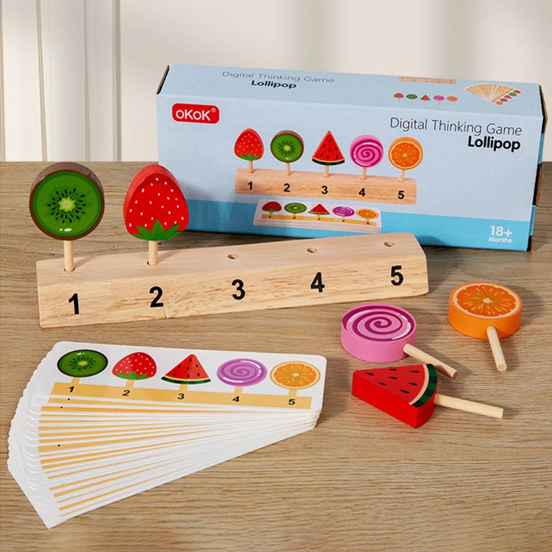 Wooden Fruit Candy Ice Cream Matching Game
