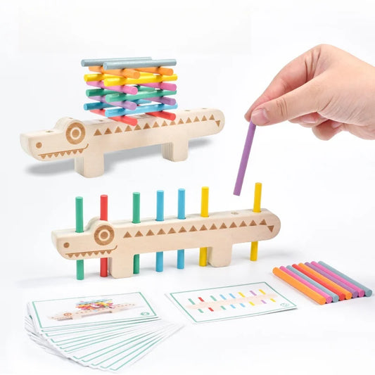 Wooden Color Cognition Stick Balance Games
