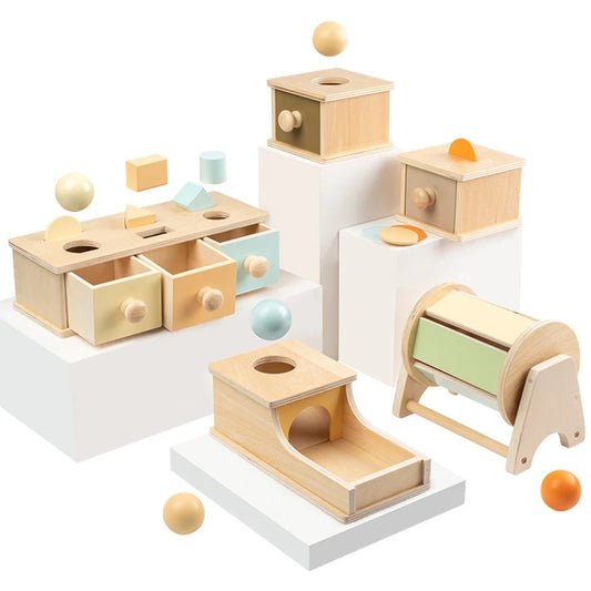 Montessori Macaroon Color Spinning Coin Box