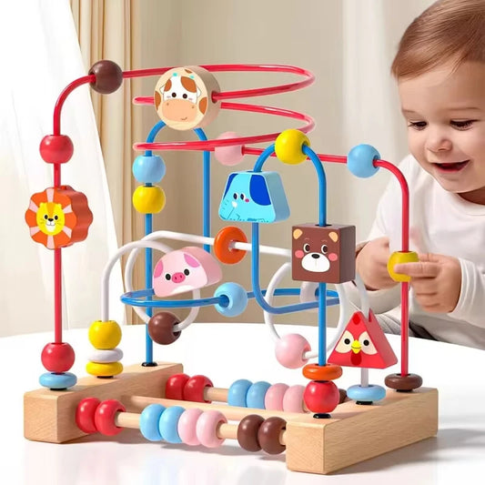 Wooden Roller Coaster Bead Maze