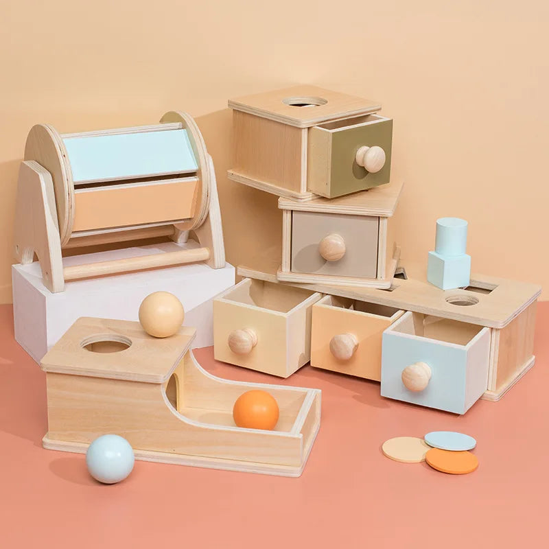 Montessori Macaroon Color Spinning Coin Box