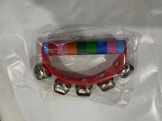 Wooden Five-Bell Half-Round Hand Rattle